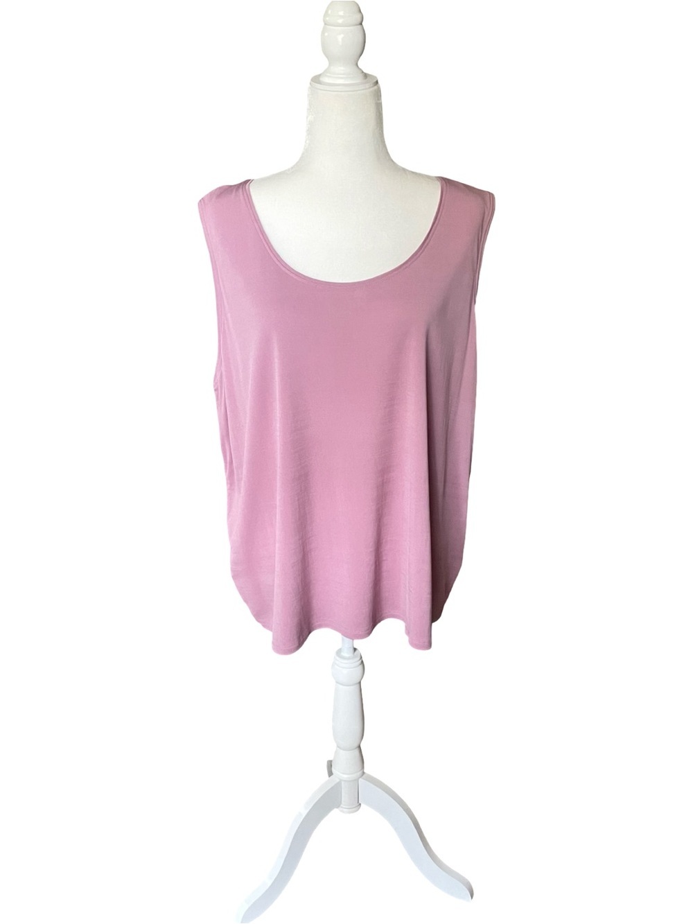Eileen Fisher Sleeveless Purple 100% Silk Top Plus Size 2X